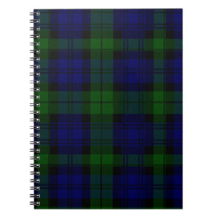 Black Watch clan tartan blue green plaid Notebook