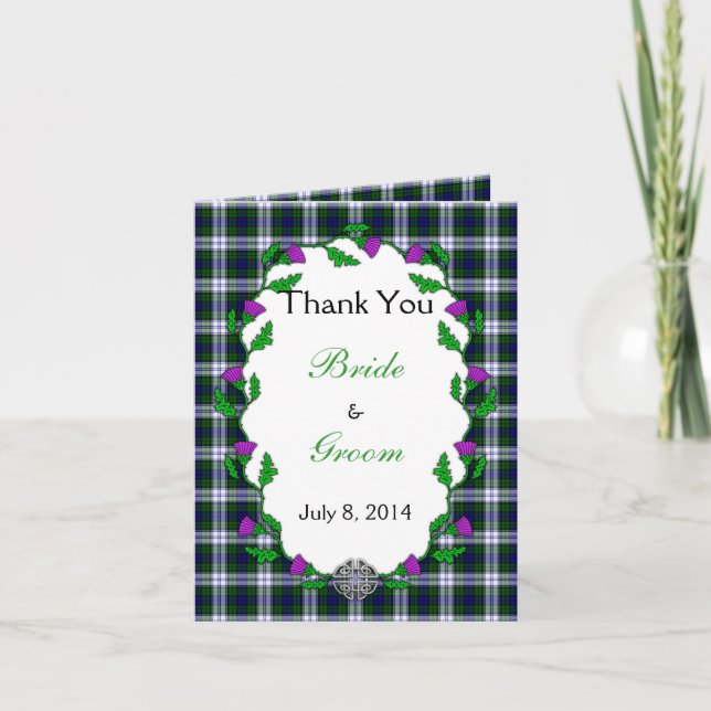 Black Watch Fashion Celtic Wedding Thank You Card (Front)
