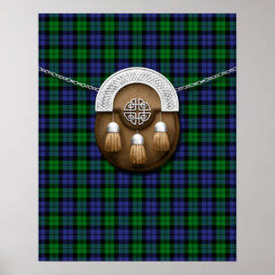 Black Watch Military Tartan And Sporran Poster