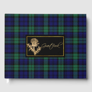 Black Watch Plaid and Thistle Wedding Guest Book