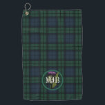 Black Watch Plaid Tartan Scottish Thistle Monogram Golf Towel<br><div class="desc">A Scottish thistle on a background of black watch plaid tartan.  Add your monogram to make this golf towel your own.</div>