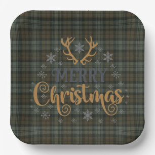 Black Watch Scottish Clan Tartan Christmas Paper Plate