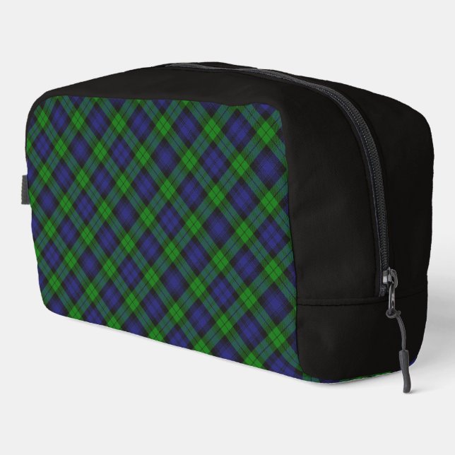 Black Watch Scottish Tartan Plaid Pattern Dopp Kit (Right Corner)