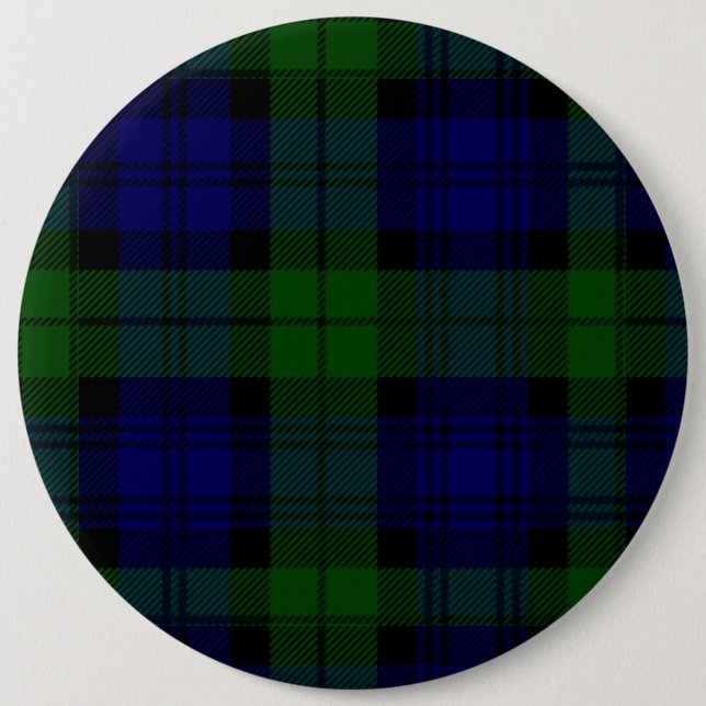 Black Watch Tartan Blue Green Plaid 6 Cm Round Badge (Front)