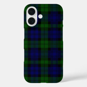 Black Watch Tartan Blue Green Plaid iPhone 16 Case