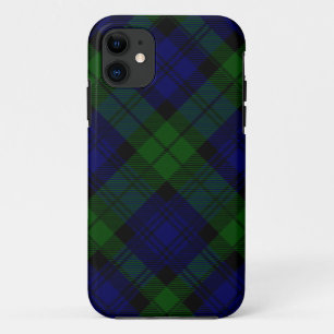 Black Watch Tartan Blue Green Plaid iPhone 11 Case