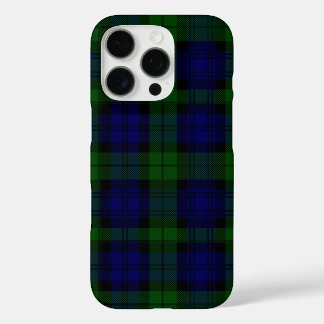 Black Watch Tartan Blue Green Plaid Case-Mate iPhone Case (Back)