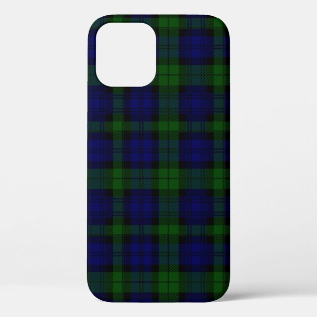 Black Watch Tartan Blue Green Plaid Case-Mate iPhone Case (Back)
