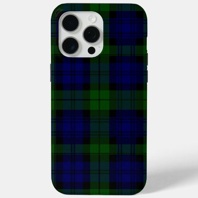 Black Watch Tartan Blue Green Plaid Case-Mate iPhone Case (Back)