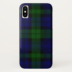 Black Watch Tartan Blue Green Plaid iPhone X Case