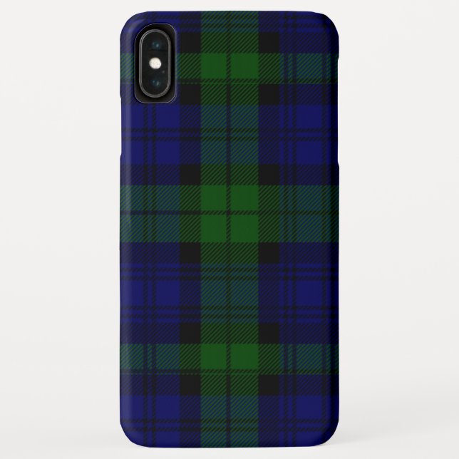 Black Watch Tartan Blue Green Plaid Case-Mate iPhone Case (Back)