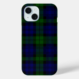 Black Watch Tartan Blue Green Plaid iPhone 15 Case