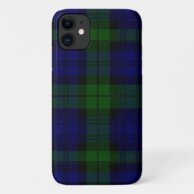 Black Watch Tartan Blue Green Plaid Case-Mate iPhone Case (Back)