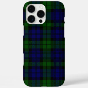 Black Watch Tartan Blue Green Plaid iPhone 16 Pro Max Case