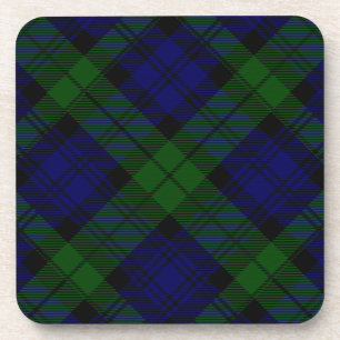 Black Watch Tartan Blue Green Plaid Coaster