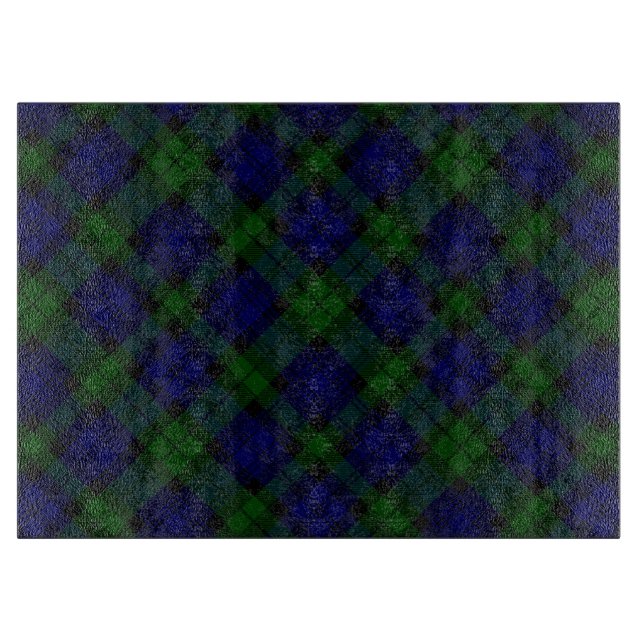 Black Watch Tartan Blue Green Plaid Cutting Board (Front)