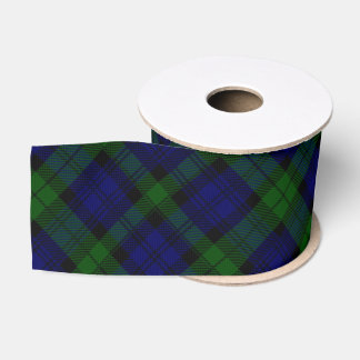 Black Watch Tartan Blue Green Plaid Grosgrain Ribbon