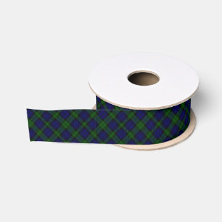 Black Watch Tartan Blue Green Plaid Grosgrain Ribbon