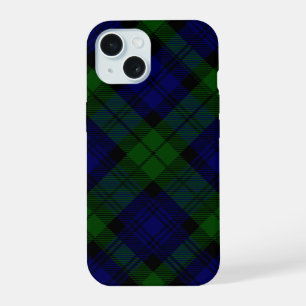 Black Watch Tartan Blue Green Plaid iPhone 15 Case