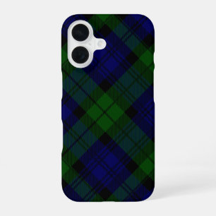 Black Watch Tartan Blue Green Plaid iPhone 16 Case
