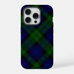 Black Watch Tartan Blue Green Plaid iPhone 15 Pro Case