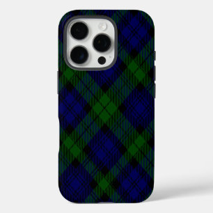 Black Watch Tartan Blue Green Plaid iPhone 16 Pro Case