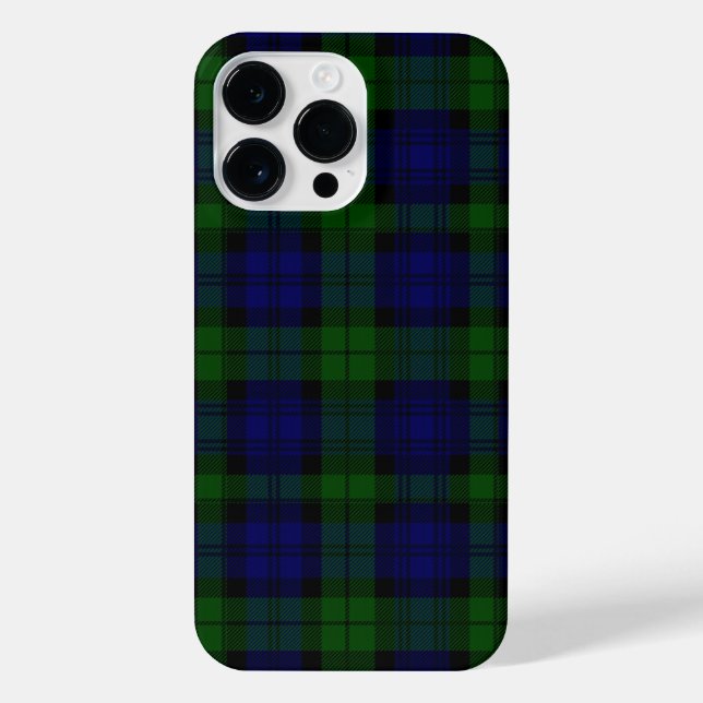 Black Watch Tartan Blue Green Plaid iPhone Case (Back)