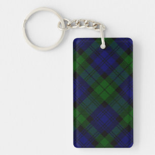 Black Watch Tartan Blue Green Plaid Key Ring