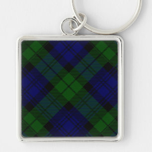 Black Watch Tartan Blue Green Plaid Key Ring