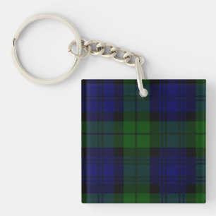 Black Watch Tartan Blue Green Plaid Key Ring