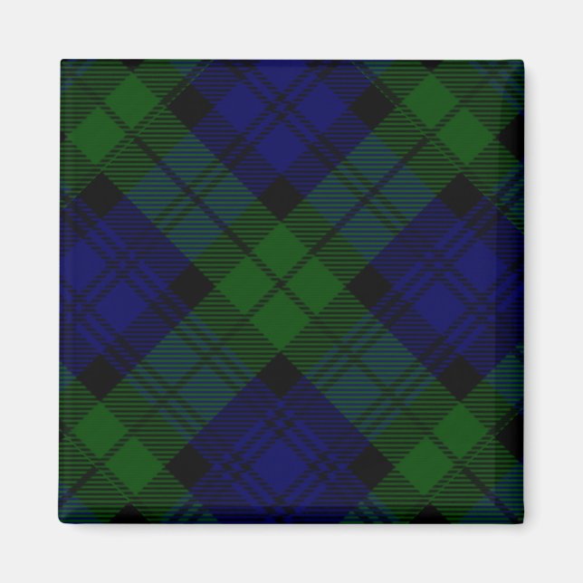 Black Watch Tartan Blue Green Plaid Magnet (Front)