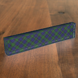 Black Watch Tartan Blue Green Plaid Nameplate