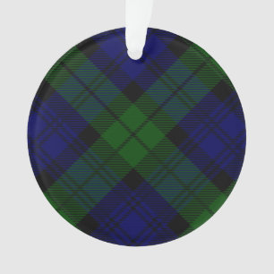 Black Watch Tartan Blue Green Plaid Ornament