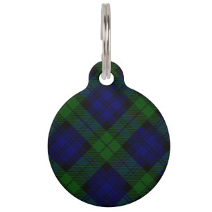 Black Watch Tartan Blue Green Plaid Pet Tag