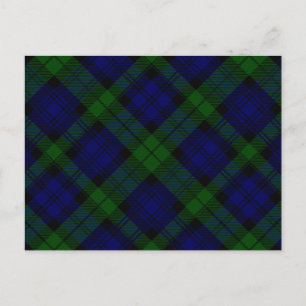 Black Watch Tartan Blue Green Plaid Postcard
