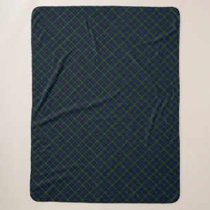 Black Watch Tartan Blue Green Plaid Sherpa Blanket