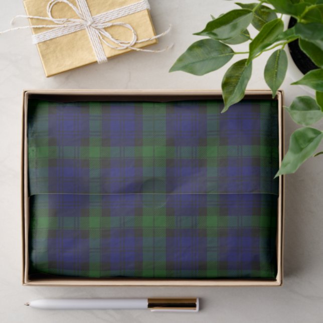 Black Watch Tartan Blue Green Plaid Tissue Paper (Gift)