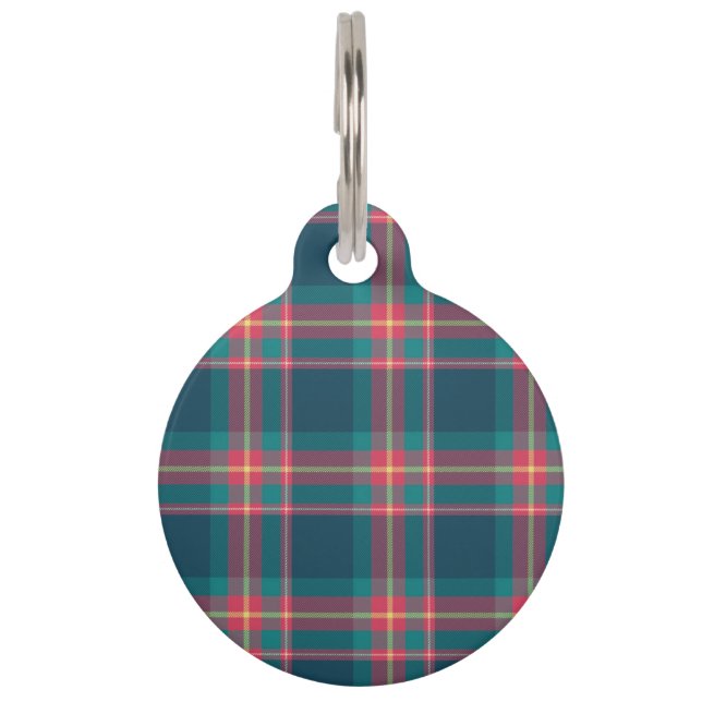 Black Watch Tartan Fabric Pattern Pet Tag (Front)