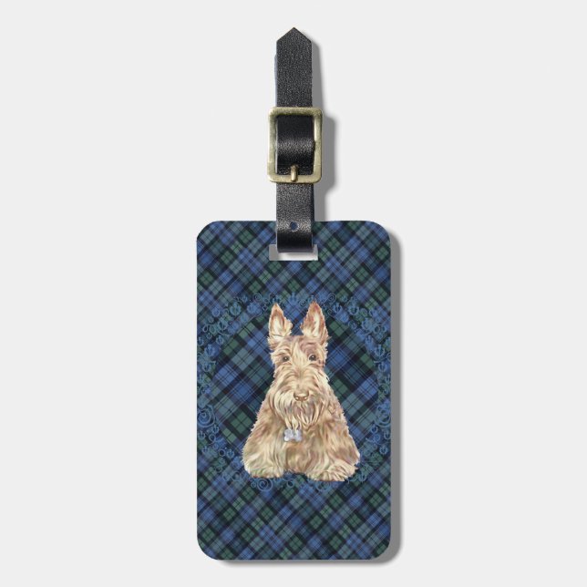 Black Watch Tartan Luggage Tag (Front Vertical)