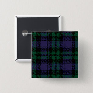 Black Watch Tartan, Plaid 15 Cm Square Badge