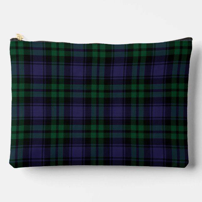 Black Watch Tartan, Plaid Accessory Pouch (Front)