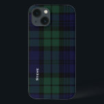 Black Watch Tartan Plaid iPhone 13 Case<br><div class="desc">Handsome iPhone case done in the dark blue and green Black Watch tartan plaid. Personalise the white text,  running down the left side,  for yourself or as a great gift idea. Stylish way to protect your electronic device.</div>