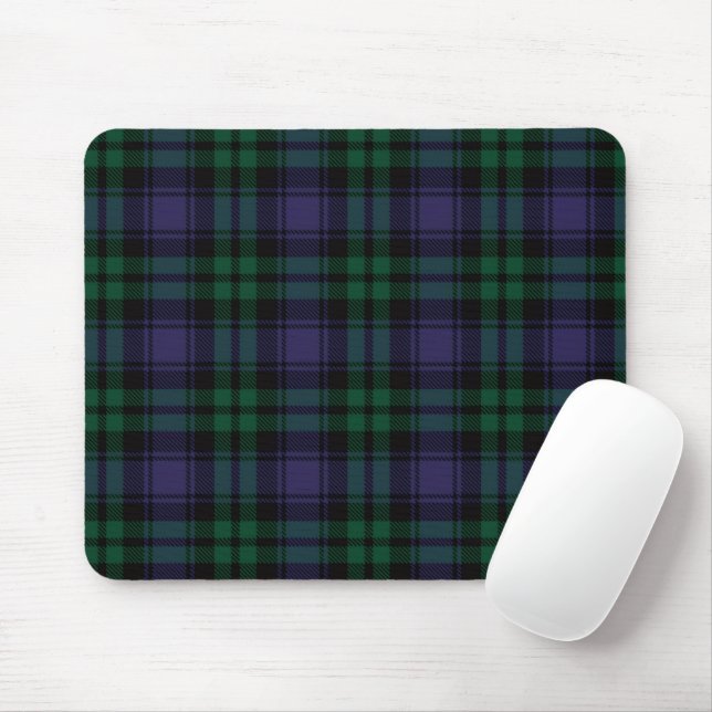 Black Watch Tartan, Plaid Mouse Pad (With Mouse)