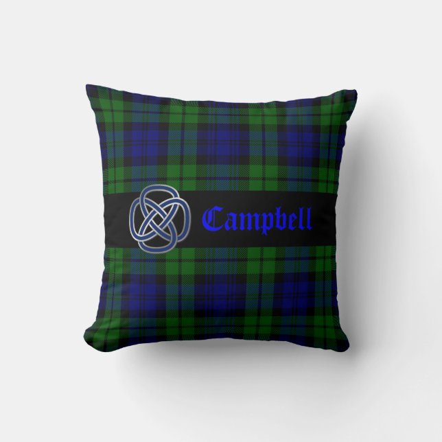 Black Watch Tartan Plaid Pillow (Front)