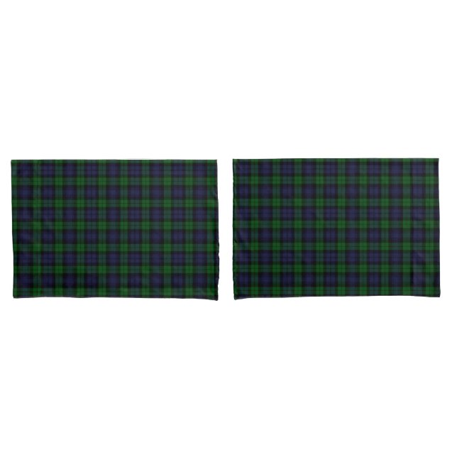 Black Watch Tartan Plaid Pillowcase (Front-Set)