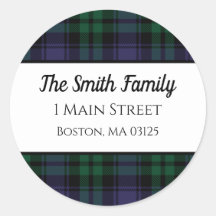 Black Watch Tartan, Plaid Return Address