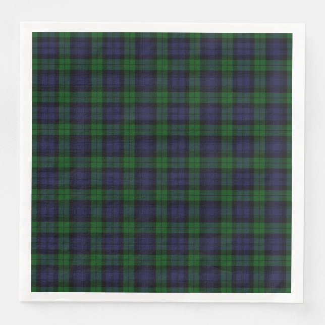 Black Watch Tartan Plaid Scottish Plaid Pattern Napkin (Front)