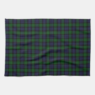 Black Watch Tartan Plaid Scottish Plaid Pattern Tea Towel