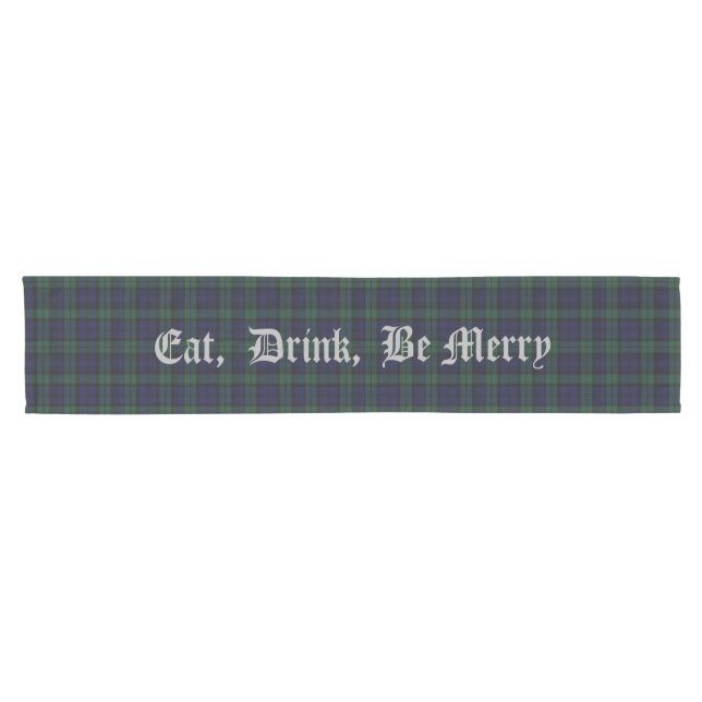 Black Watch Tartan Plaid Table Runner (Horizontal)