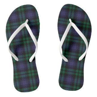 Black Watch Tartan, Plaid Thongs